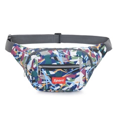 Detail of 400D Oxford waterproof waist bag with colorful graffiti camouflage pattern