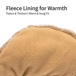 Winter knitted beret featuring thick fleece lining for warmth and wind protection