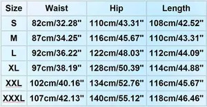 Tableau des tailles détaillé pour jeans homme en tencel de la taille S à XXXL