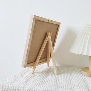 Natural wood felt letter board with adjustable easel stand for baby milestone photos