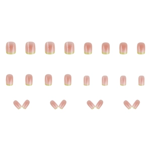 Faux ongles dégradés printemps en rose nude et vert jaune pastel, style frais