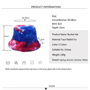 Bob en fausse fourrure de lapin dégradé tie-dye coloré avec design chaud d'hiver