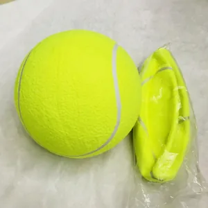 Classic 8 inch fluorescent yellow inflatable tennis ball for pets or signature gift