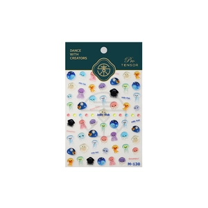 Cute jelly jellyfish nail art stickers M-130 with cartoon sea creatures for summer DIY