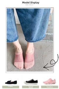 Pink low cut no show boat socks with non-slip silicone grip and two-tone cotton blend design
