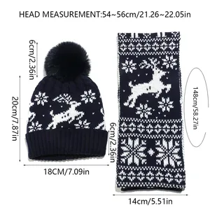 Guide des tailles pour l'ensemble bonnet et écharpe de Noël en tricot pour enfants