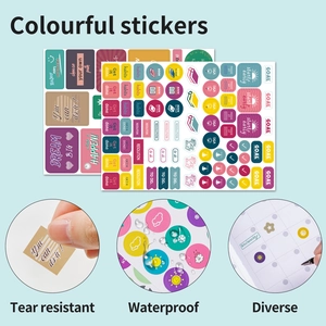 Waterproof and tear resistant colorful planner stickers for monthly budget planners