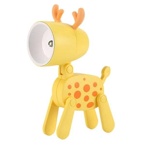 Luce notturna a LED a forma di giraffa gialla con testa regolabile per la camera