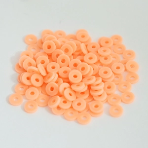 Lot de perles en pâte polymère orange de 6 mm pour bracelets DIY et bijoux