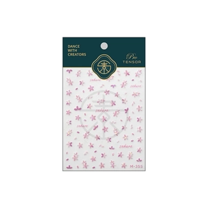 3D embossed cherry blossom nail art stickers with gold foil tulip accents and sakura designs