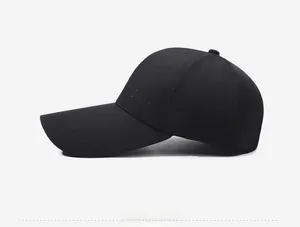 Side view of black long-brim baseball cap showing the silver FASHION text detail