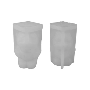 Silikonform-Set für Bärenkerzen mit Weihnachtsmütze für DIY-Gipsfiguren und Basteln