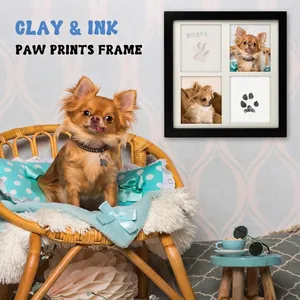 DIY Baby and Pet Paw Prints Frame Kit with Clay and Ink for Keepsake Memory