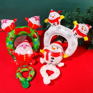 Christmas wrist aluminum foil balloon headbands featuring Santa Claus and Snowman designs