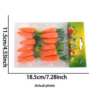 Detailansicht von 10er-Set Oster-Schaumkarotten in Verpackung mit Hasen-Motiv