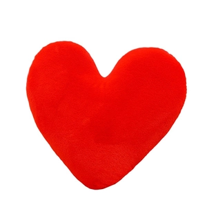 Plush heart-shaped throw pillow in vibrant red for home sofa and office decor