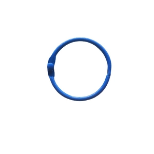 Blue painted metal loose-leaf binder ring for DIY keychains and office document binding