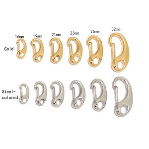 Vacuum-plated stainless steel D-shaped lobster clasps in gold and steel finishes