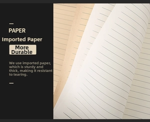 Detail of premium ivory paper with horizontal lines and durable writing texture