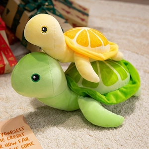 Peluches créatives de tortues de mer avec motifs de tranches de fruits pour enfants