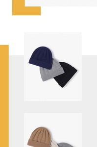 Vertical collage of knitted beanies showing fine ribbed texture in multiple colors
