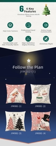 Detail of Christmas pillowcase set with Santa print and soft skin-friendly fabric