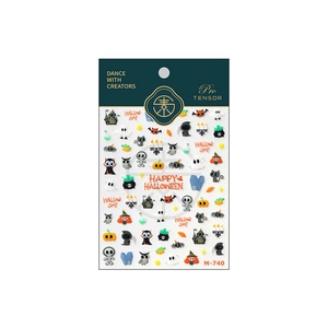 3D Halloween nail art stickers with ghosts and pumpkins, model M-740 professional embossed set