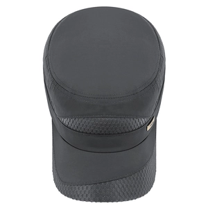 Breathable dark grey cadet cap with mesh side panels and flat top for outdoor sun protection