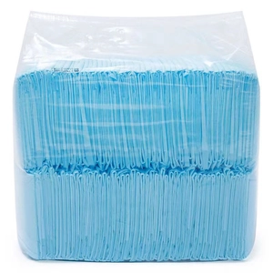 Paquete grande de empapadores absorbentes azul claro para mascotas en bolsa de plástico