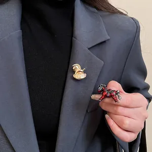 Broche Poney Vintage Épingle Cheval Lingot Alliage Émail Strass Accessoire Mode Pour Femmes Bijoux Style Animal