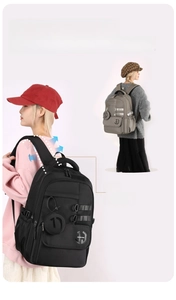 Close-up of ergonomic widened shoulder straps and buckles on a lightweight backpack