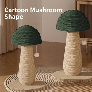 Mushroom Cat Scratching Post Natural Sisal Rope Interactive Hanging Ball Wear Resistant Kitten Claw Grinder Decorative