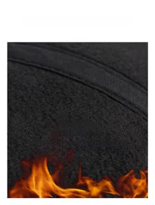 Detailed macro view of the thick thermal fleece lining showing heat retention fabric