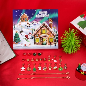 Christmas Advent Calendar for kids with 24 jewelry surprises including DIY charm bracelets