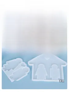 Dimensioni dettagliate degli stampi in silicone a forma di casa cuore e coppia