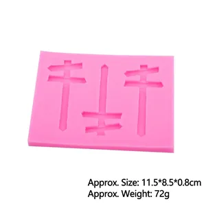 Moule en silicone rose avec trois motifs de flèches pour décoration de gâteaux 11,5x8,5cm