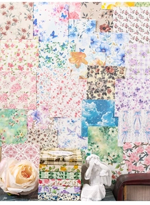 Detailed vintage floral and butterfly pattern craft paper set for scrapbooking