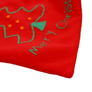 Sac cadeau de Noël en feutre rouge avec broderie Merry Christmas et sapin étoile
