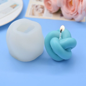 DIY knot scented candle silicone mold with creative geometric 3D ball finished product