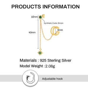 Infographic showing dimensions and weight for sterling silver tassel earring set