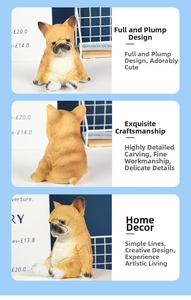 Detailed views of creative pug resin ornament showing front, side and back perspectives