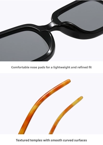 Detailed macro view of square sunglasses featuring tortoise temples and ergonomic nose pads