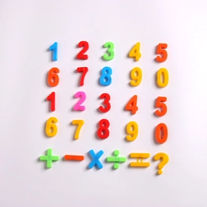 Colorful magnetic plastic numbers and math symbols set for kids early learning