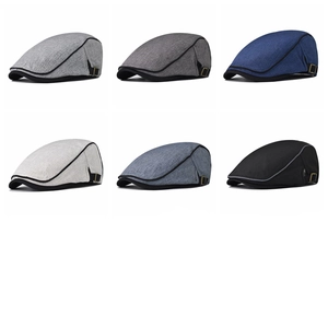 Classic cotton flat caps in six colors with adjustable metal buckles for men and women
