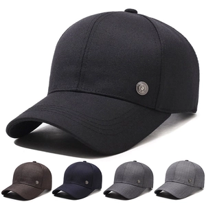 Herren Baseballkappe Verstellbarer Sonnenhut Atmungsaktives Polyester Gebogene Krempe Lässige Outdoor Kopfbedeckung Mit Metallschnalle
