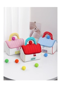 Beauty case trapuntati a forma di casa con ricamo MiloBliss e ciondolo a cuore