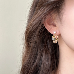 Boucles D Oreilles Pendantes En Grappe De Raisin Avec Tige En Argent Künstliche Perles De Résine Imitation Künstliche Perles Plqué Or Élégant