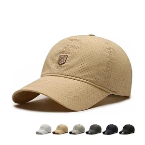 Baseball Cap Quick Drying Perforated Breathable Sun Hat Outdoor Sport Casual Mesh Sunscreen Adjustable Shield S Logo