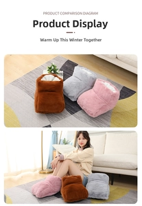 Cozy plush electric foot warmer boots with soft faux fur lining and heating element