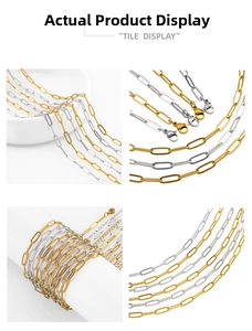 Detailed views of gold and silver paperclip chains with lobster clasps for DIY jewelry